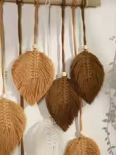 Leaf Macrame Wall Hanging Tapestry – Brown & Green Boho Home Decor for Living Room